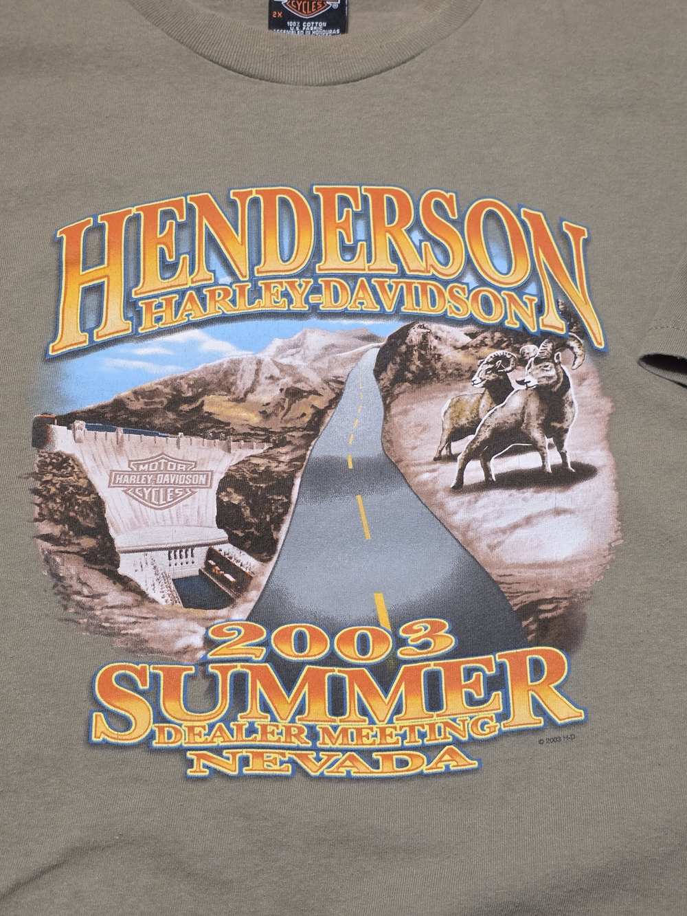 Harley-Davidson Henderson 2003 Summer Dealer Meeting Graphic Tee - Olive